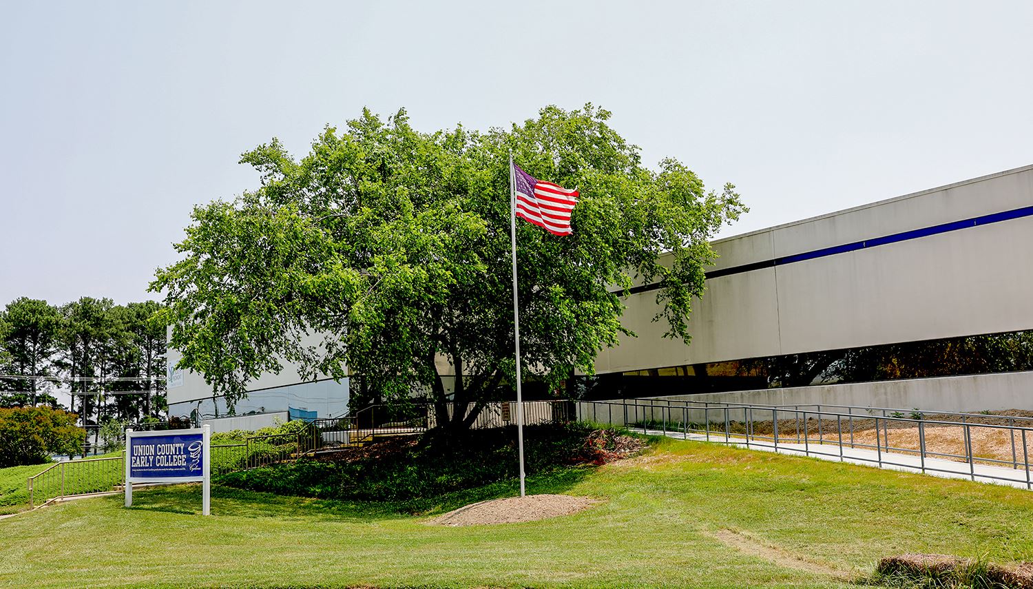 A side shot of Anson County Early College building