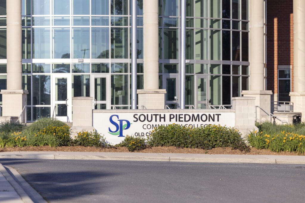 Photo of the South Piedmont sign at Old Charlotte Highway campus.