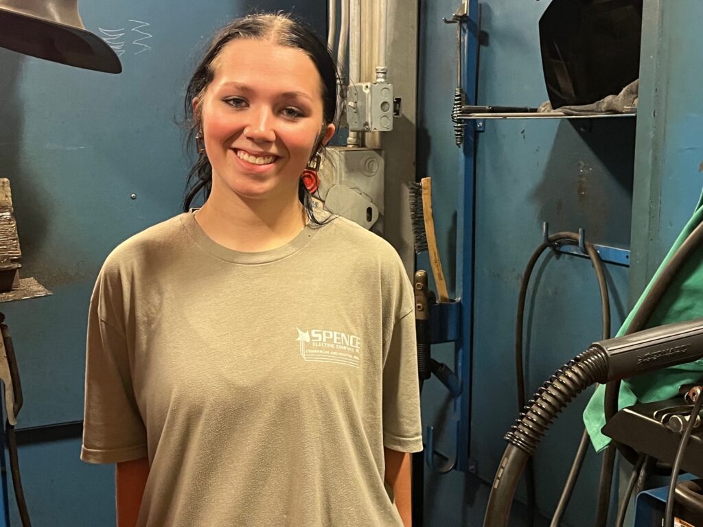 Photo of Cheyenne, a South Piedmont welding student.