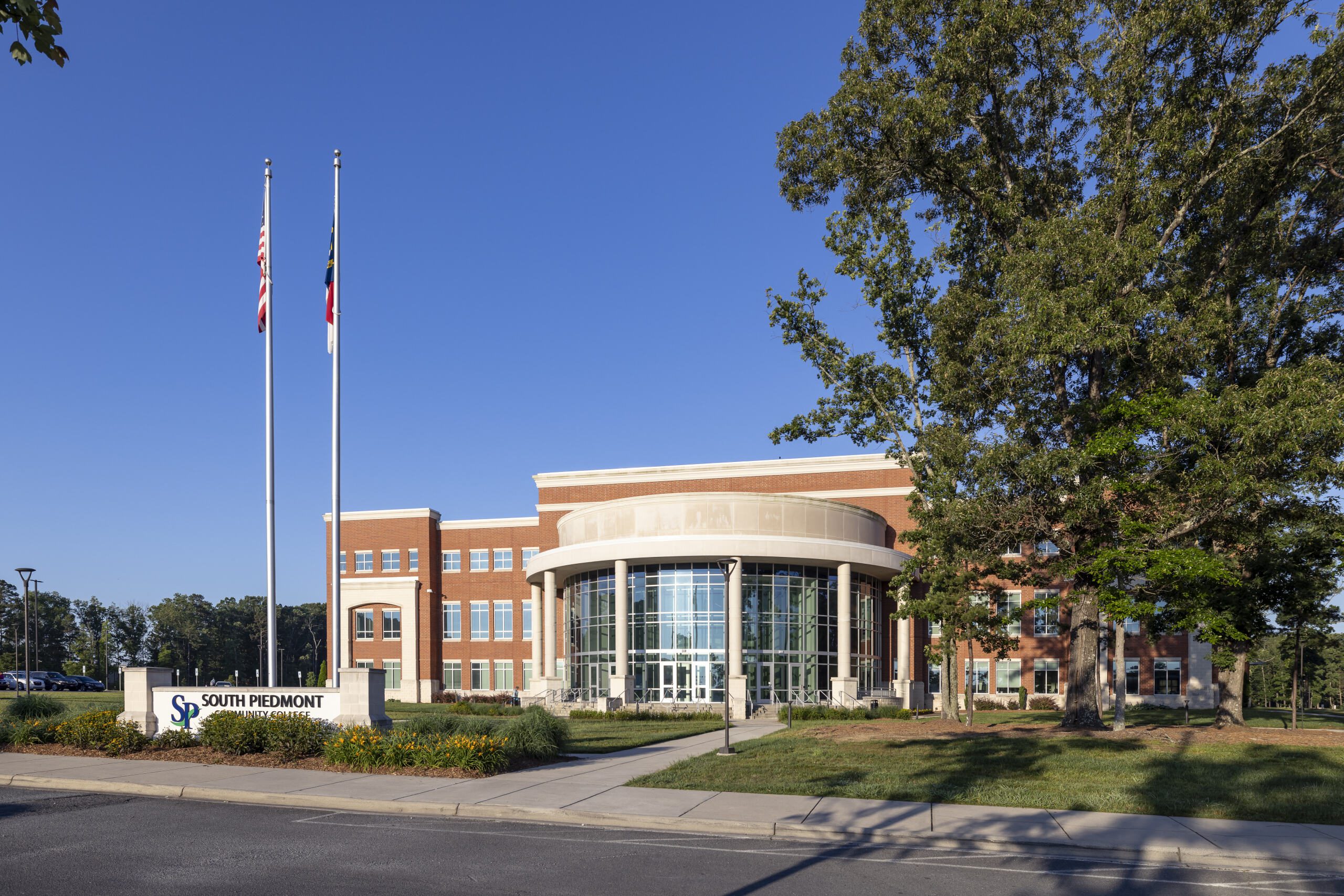 Photo of the Main Building on South Piedmont's Old Charlotte Highway campus.