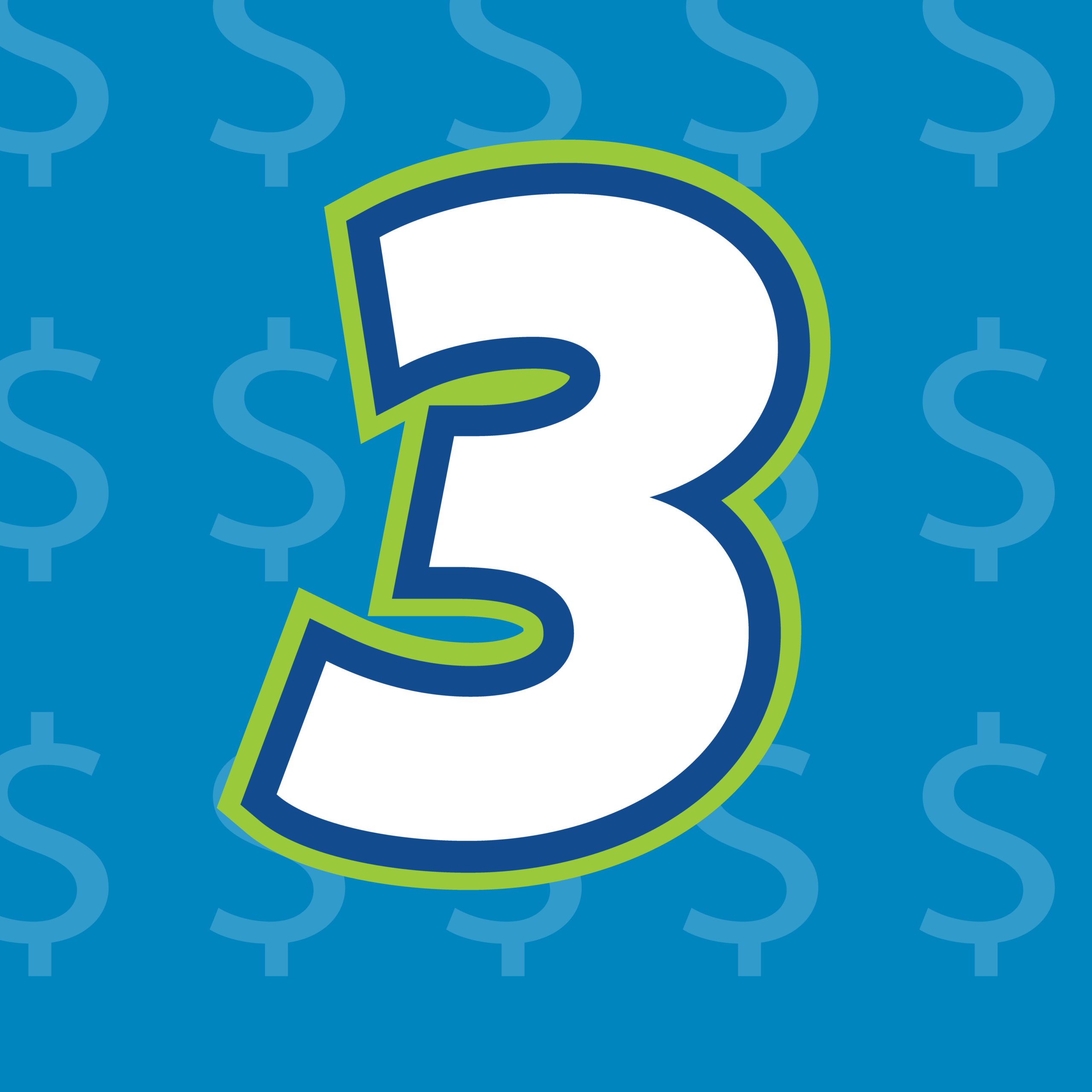 Graphic image of the number 3.