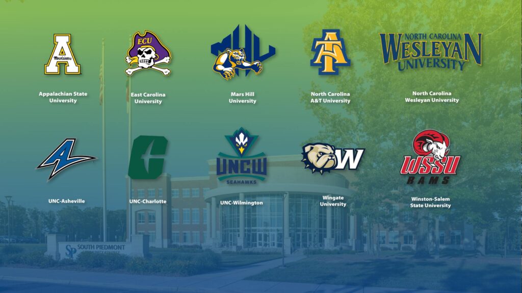 A graphic image depicting several college logos.