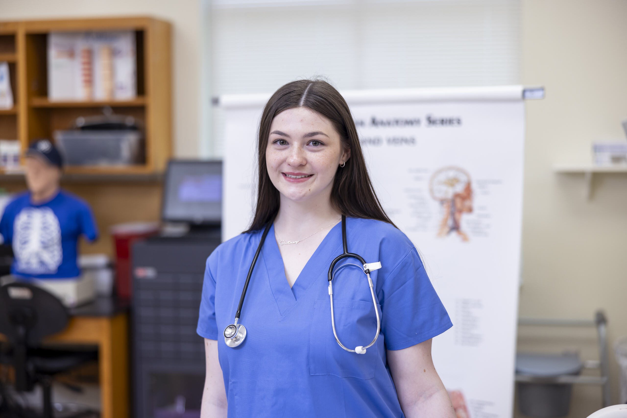 South Piedmont female student in nursing gown.