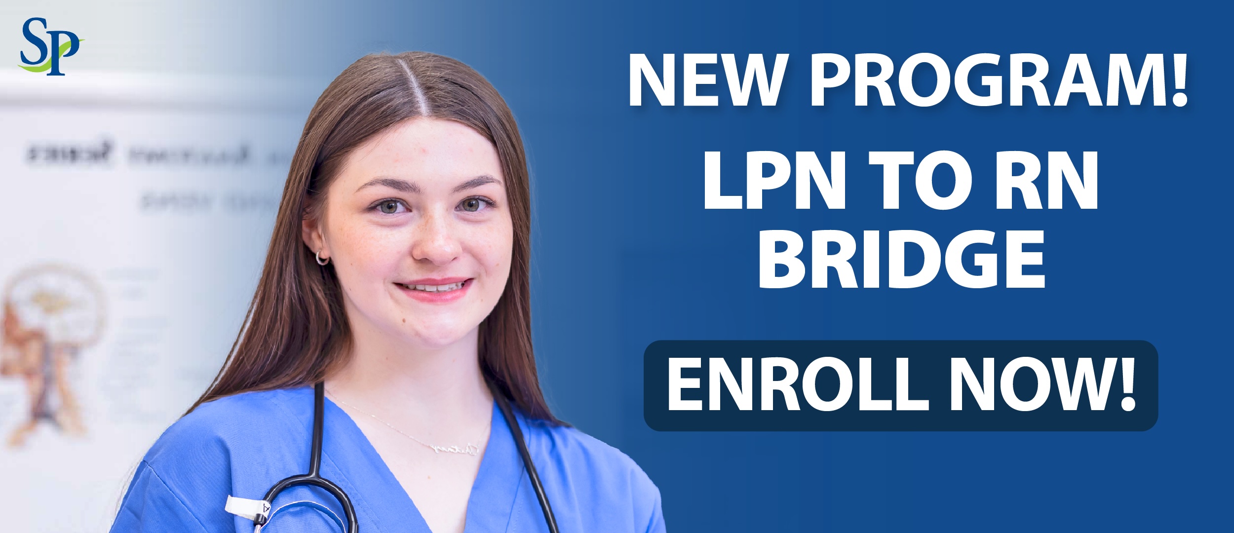 A graphic announcing South Piedmont's new LPN-to-RN Bridge program.