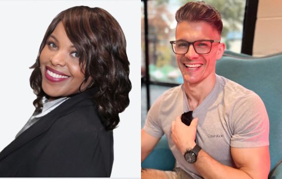 Two college professors. One is female. One is male.