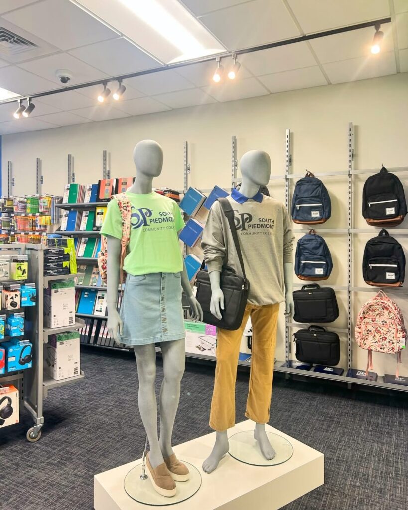 Mannequins at the South Piedmont Campus Store. 