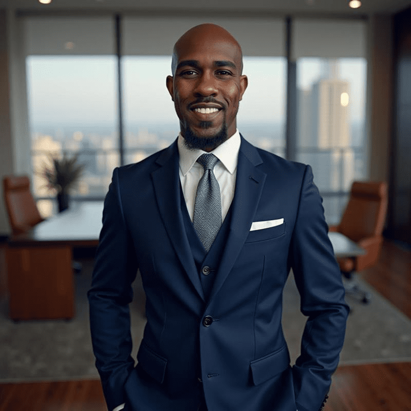 Quinchaz's headshot in an office.